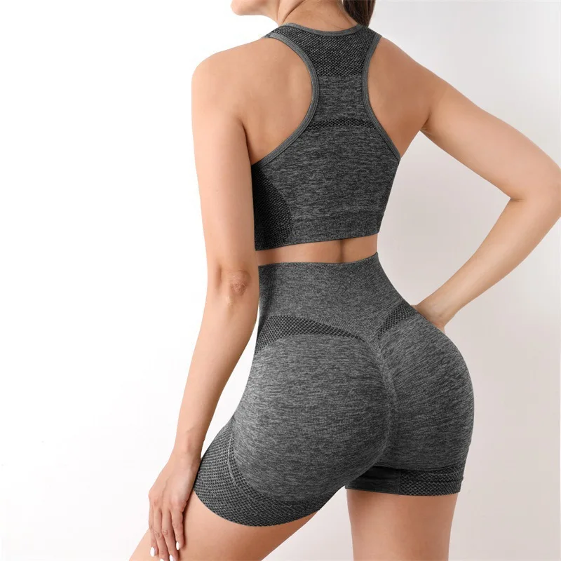 Seamless Scrunch Butt Yoga Set – High Waist Shorts Leggings with Matching Sports Bra for Fitness & Workout - Image 5