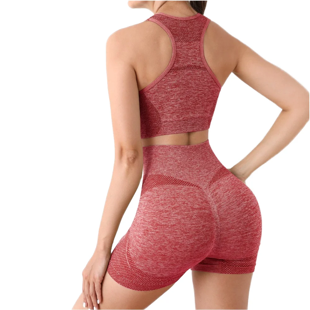 Seamless Scrunch Butt Yoga Set – High Waist Shorts Leggings with Matching Sports Bra for Fitness & Workout - Image 2