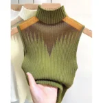 Women’s Summer Knitted Half Turtleneck Vest – Sleeveless Crop Top - Image 5