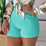 Women’s High Waist Hot Pants – Summer Chic Solid Color Slim Shorts with Back Zipper - Image 4