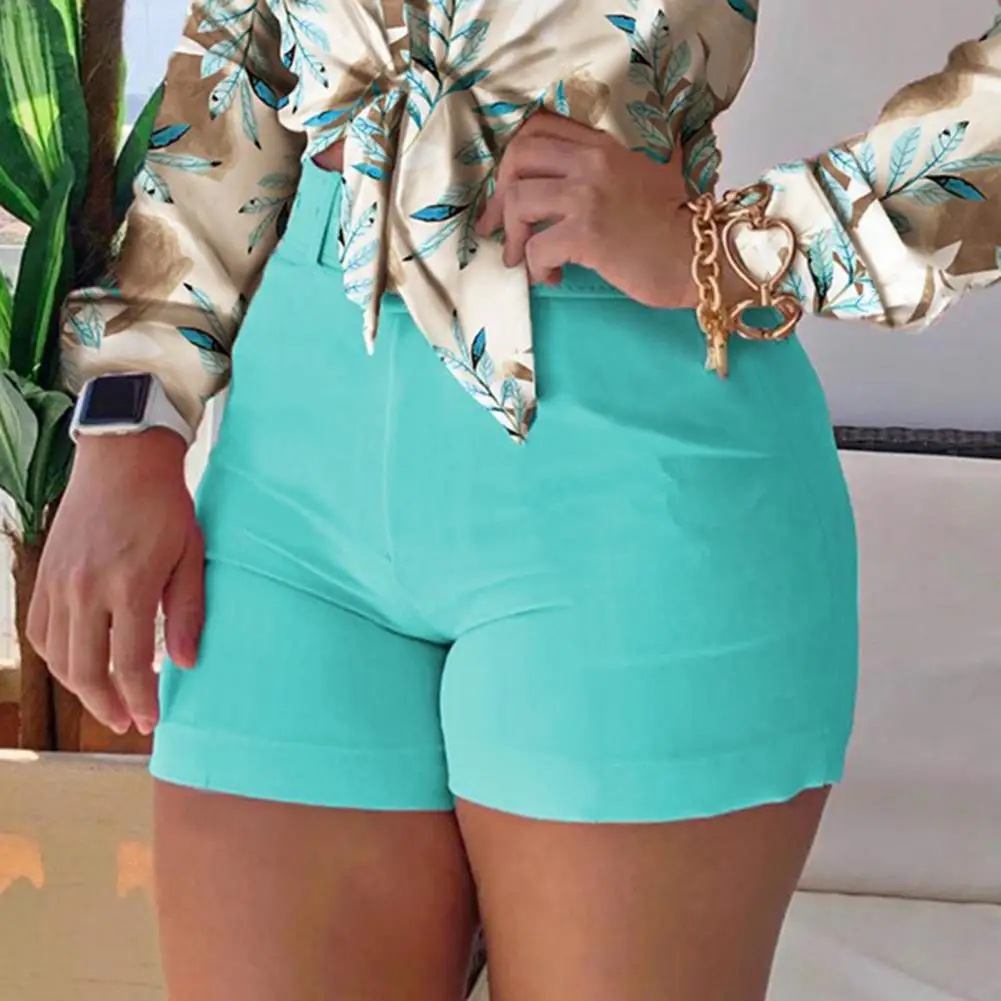 Women’s High Waist Hot Pants – Summer Chic Solid Color Slim Shorts with Back Zipper - Image 4
