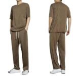 Men’s High-End Summer Sports Suit – Quick-Dry Ice Silk Knitted T-Shirt & Long Pants Casual Set - Image 2