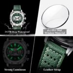 POEDAGAR 838 Luxury Chronograph Watch - Image 6