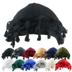Hip Hop Vintage Satin Silk Lined Modal Hair Headwear Pre-Tied Halo Twisted Band Men Turban Head Wrap Durag